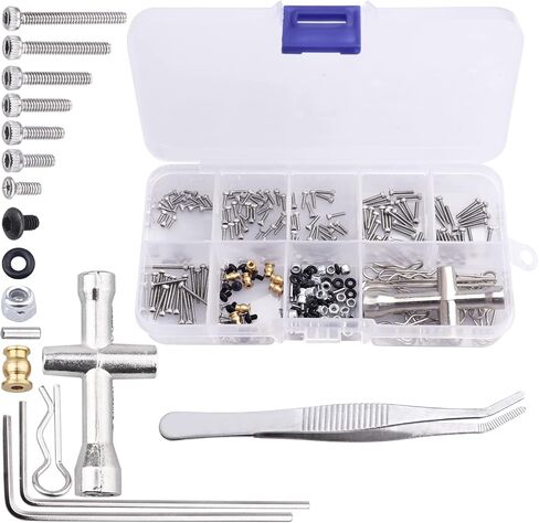 272pcs RC Screw Kit M1.4 Screws Hardware Fasteners Repair Tools for Axial SCX24 1/24 Scale RC Crawler Accessories in Saudi Arabia