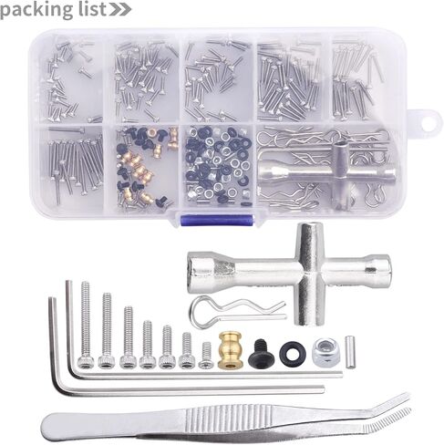 272pcs RC Screw Kit M1.4 Screws Hardware Fasteners Repair Tools for Axial SCX24 1/24 Scale RC Crawler Accessories in Saudi Arabia