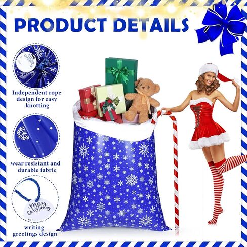2 Pack 70 x 40 Inch Christmas Gift Bag Jumbo Plastic Gift Bag, Extra Large Gift Bag Christmas Bags for Gifts Reusable Gift Bag Gift Wrap Bags with 2 Cord Tie and 2 Gift Tags for Xmas Party Supplies in Saudi Arabia
