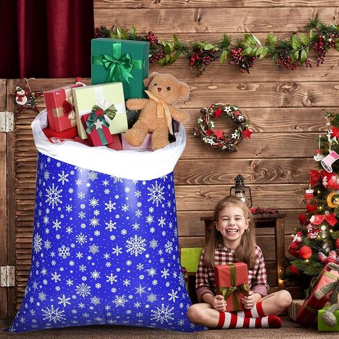 2 Pack 70 x 40 Inch Christmas Gift Bag Jumbo Plastic Gift Bag, Extra Large Gift Bag Christmas Bags for Gifts Reusable Gift Bag Gift Wrap Bags with 2 Cord Tie and 2 Gift Tags for Xmas Party Supplies in Saudi Arabia
