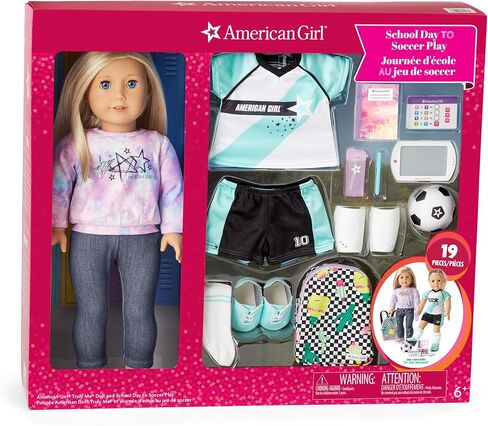 American Girl Truly Me 18-inch Doll 67 & School Day to Soccer Play Playset with Supplies, Uniform, and Ball, For Ages 6+ in Saudi Arabia