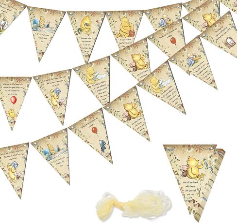 24PCS Winnie Quotes Banner Flags Hanging Decorations Winnie Inspired Banner Party For Baby Shower Birthday Party Supplies in Kuwait