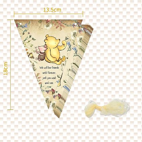 24PCS Winnie Quotes Banner Flags Hanging Decorations Winnie Inspired Banner Party For Baby Shower Birthday Party Supplies in Kuwait