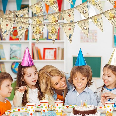 24PCS Winnie Quotes Banner Flags Hanging Decorations Winnie Inspired Banner Party For Baby Shower Birthday Party Supplies in Kuwait