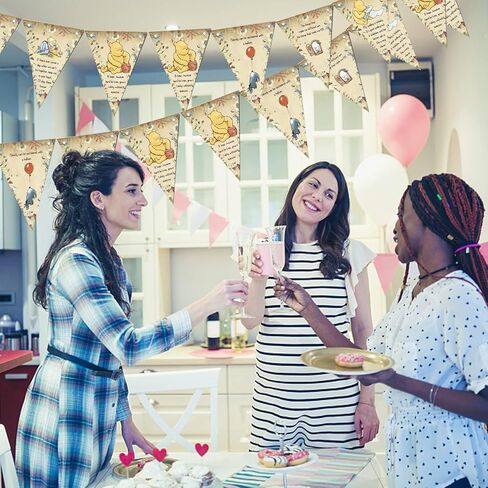 24PCS Winnie Quotes Banner Flags Hanging Decorations Winnie Inspired Banner Party For Baby Shower Birthday Party Supplies in Kuwait