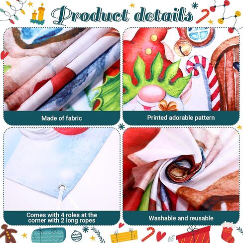 FuWeave 7 × 5 قدم عيد الميلاد جنوم خلفية زينة الحفلات عيد الميلاد باب المرآب راية قرية الثلج الصنوبر جدار صور الدعائم خلفية للخارجية في الهواء الطلق داخلي عطلة الشتاء لوازم الحفلات in Kuwait