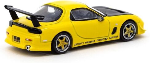 سيارة مازدا فيرتكس RX-7 FD3S RHD (محرك اليد اليمنى) اصفر معدني مع غطاء محرك اسود جلوبال 64 سلسلة 1/64 مصبوبة من تارماك ووركس T64G-022-YL in Kuwait