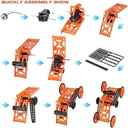 لعبة تجميع السيارات التي تصنعها بنفسك هندسة ستيم للأولاد والكبار - مجموعة سيارات بناء ميكانيكية كهربائية رباعية الدفع، مركبة تسلق رائعة حقيقية للتجارب العلمية ومشاريع بناء الدوائر in Kuwait