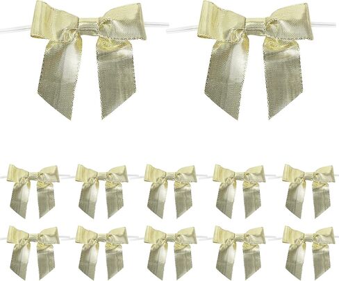 AIMUDI الذهب عيد الميلاد الأقواس 3 "الأقواس الذهبية الصغيرة تويست التعادل لشجرة عيد الميلاد الأقواس الذهبية لأكاليل الأقواس الصغيرة لتغليف الهدايا الأقواس الجاهزة للحرف كعكة البوب ​​حفل زفاف الديكور -24 التهم in Kuwait