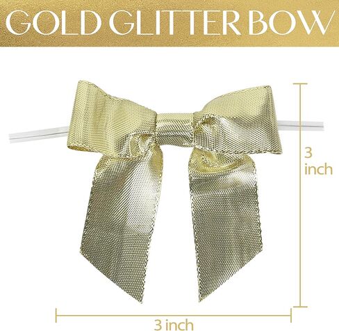 AIMUDI الذهب عيد الميلاد الأقواس 3 "الأقواس الذهبية الصغيرة تويست التعادل لشجرة عيد الميلاد الأقواس الذهبية لأكاليل الأقواس الصغيرة لتغليف الهدايا الأقواس الجاهزة للحرف كعكة البوب ​​حفل زفاف الديكور -24 التهم in Kuwait