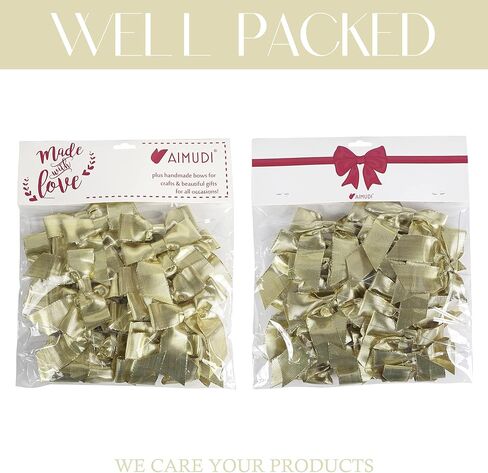 AIMUDI الذهب عيد الميلاد الأقواس 3 "الأقواس الذهبية الصغيرة تويست التعادل لشجرة عيد الميلاد الأقواس الذهبية لأكاليل الأقواس الصغيرة لتغليف الهدايا الأقواس الجاهزة للحرف كعكة البوب ​​حفل زفاف الديكور -24 التهم in Kuwait