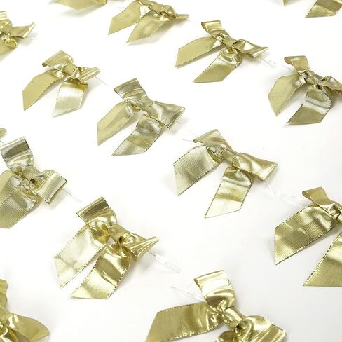 AIMUDI الذهب عيد الميلاد الأقواس 3 "الأقواس الذهبية الصغيرة تويست التعادل لشجرة عيد الميلاد الأقواس الذهبية لأكاليل الأقواس الصغيرة لتغليف الهدايا الأقواس الجاهزة للحرف كعكة البوب ​​حفل زفاف الديكور -24 التهم in Kuwait