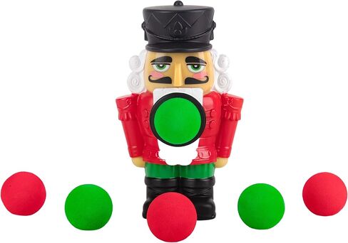 لعبة Hog Wild Holiday Nutcracker Popper - إطلاق كرات إسفنجية يصل طولها إلى 20 قدمًا - مدعومة بالهواء، اضغط على البوب ​​- هدية عيد الميلاد للأطفال - تتضمن 6 كرات إسفنجية ناعمة - للأعمار من 4 سنوات فما فوق in Kuwait