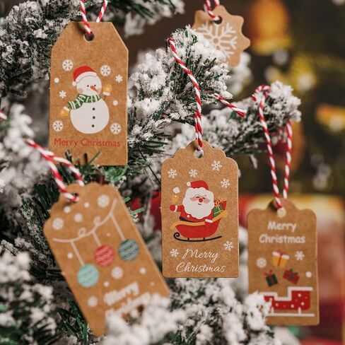 50 PCS Christmas Gift Tags in 10 Patterns, DIY Arts and Crafts for Christmas Holiday Present, Christmas Tree and Interior Decorating, A in Saudi Arabia