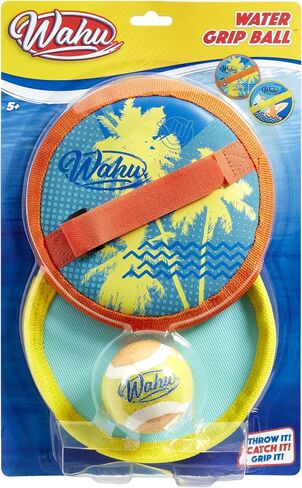 مجموعة ألعاب Wahu Water Grip Ball Toss and Catch Ball مع كرة واحدة وقفازين قابلين للتعديل، مجموعة ألعاب الشاطئ فيلكرو للأماكن الخارجية، أزرق/أزرق فاتح in Saudi Arabia