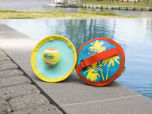 مجموعة ألعاب Wahu Water Grip Ball Toss and Catch Ball مع كرة واحدة وقفازين قابلين للتعديل، مجموعة ألعاب الشاطئ فيلكرو للأماكن الخارجية، أزرق/أزرق فاتح in Saudi Arabia