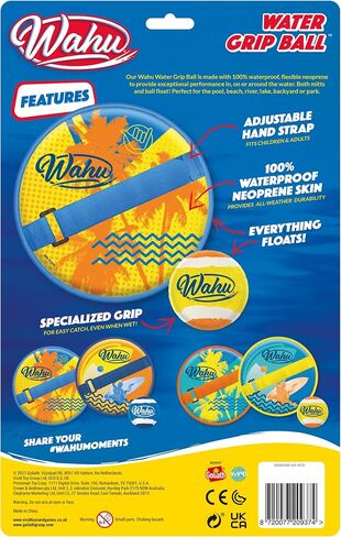 مجموعة ألعاب Wahu Water Grip Ball Toss and Catch Ball مع كرة واحدة وقفازين قابلين للتعديل، مجموعة ألعاب الشاطئ فيلكرو للأماكن الخارجية، أزرق/أزرق فاتح in Saudi Arabia