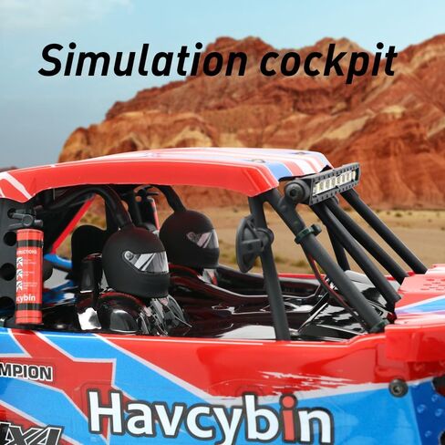 سيارة رياضية havcybin بمقياس 1/10 4WD Desert Buggy RTR RC، 55 كم/ساعة سباق شاحنة التحكم عن بعد نموذج سيارة RTR عدة ألعاب للبالغين (HAV-10-Red) in Kuwait