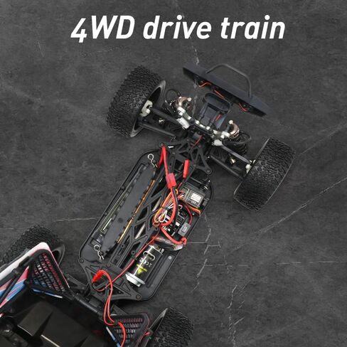 سيارة رياضية havcybin بمقياس 1/10 4WD Desert Buggy RTR RC، 55 كم/ساعة سباق شاحنة التحكم عن بعد نموذج سيارة RTR عدة ألعاب للبالغين (HAV-10-Red) in Kuwait