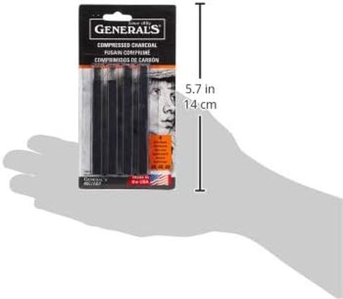 General Pencil 957ABP Compressed Charcoal Sticks 4/Pkg-Black - Soft Assorted in Saudi Arabia