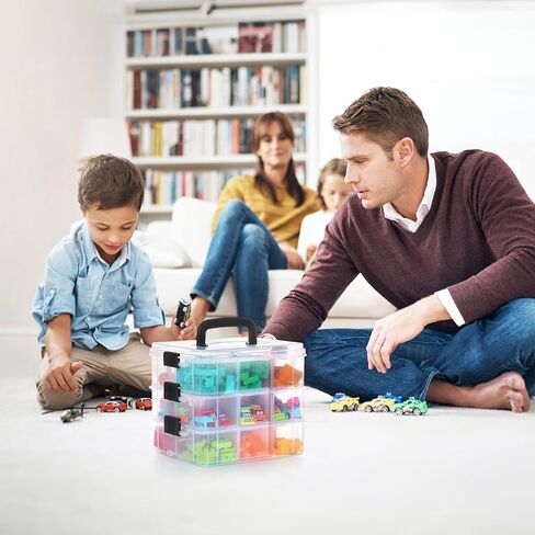 LIANTRAL 3-Tier Stackable Storage Container, Bins & Things Stackable Organizer, Sewing Box Arts & Crafts Organizers and Storage with 18 Adjustable Compartments, Lego Storage Box in Kuwait