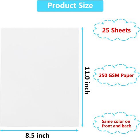 25 Sheets Black Cardstock Paper 8.5 x 11 inches, 250 GSM/92 lb Thick Card Stock Paper for DIY Cards, Printer Cardstock Scrapbook Cardboard Papers for Crafts in Kuwait