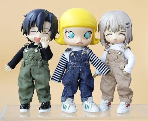 Bjd Clothes Fashion Strap Denim Trousers for Ob11,Body9,GSC,1/12bjd Doll Clothes Accessories Pants (Blue) in Saudi Arabia