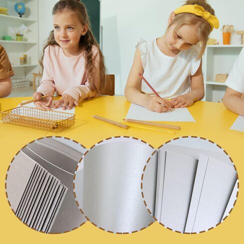 NEXXXI 100 Sheets Pearl Silver White Shimmer Cardstock 8.5 x 11 Inches, Thick Silver Metallic Paper, Letter Size Printer Card Stocks for Invitations, Weddings, Certificates, Crafts Cards in Kuwait