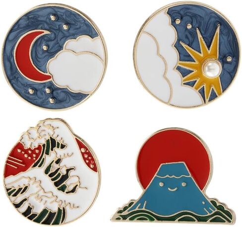 دبابيس المينا في الهواء الطلق لحقائب الظهر موجة الطبيعة مشهد جولة سبيكة بروش دبابيس شارة التخييم دبابيس لطيف الكرتون بروش دبابيس التلبيب لحقائب الظهر شارات القبعات أكياس التلبيب دبابيس ملحق للنساء الفتيات الاطفال هدية in Kuwait