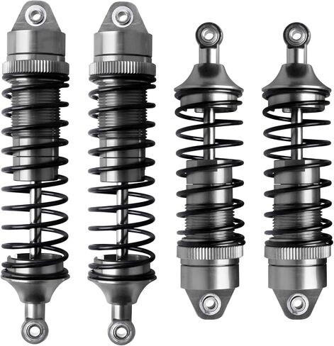 4Pcs All Metal Aluminum Front & Rear RC Shocks for 1/10 RC Truck Traxxas Slash 4x4 Rustler 4X4 shocks Stampede 4X4 shocks Hoss 4X4 Replace 5862 3760 3762 (Blue) in Kuwait