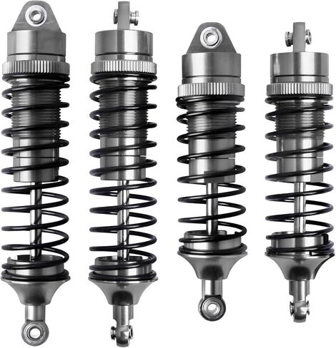 4Pcs All Metal Aluminum Front & Rear RC Shocks for 1/10 RC Truck Traxxas Slash 4x4 Rustler 4X4 shocks Stampede 4X4 shocks Hoss 4X4 Replace 5862 3760 3762 (Blue) in Kuwait