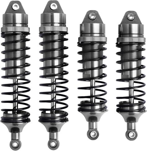 4Pcs All Metal Aluminum Front & Rear RC Shocks for 1/10 RC Truck Traxxas Slash 4x4 Rustler 4X4 shocks Stampede 4X4 shocks Hoss 4X4 Replace 5862 3760 3762 (Blue) in Kuwait
