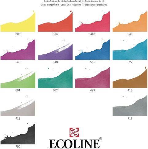 مجموعة أقلام فرشاة ايكولين | 15 لون (11509008) in Kuwait