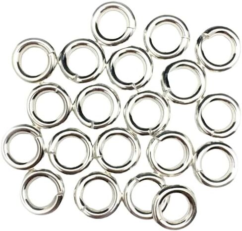 10pcs 925 Sterling Silver Open Jump Rings 14 Gauge 11.7mm OD/8.5mm ID Made in USA by CRAFT WIRE in Saudi Arabia