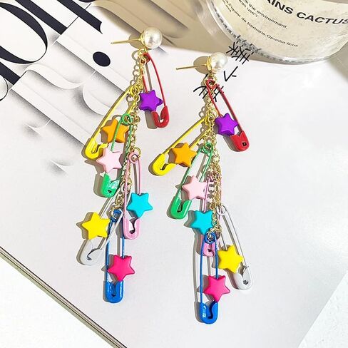 دبابيس امان من 500 قطعة، دبابيس امان بالوان مختلطة مقاس 19 ملم، دبابيس امان صغيرة من الستيل مع صندوق تخزين للفنون والحرف اليدوية وصناعة المجوهرات والمنزل والمكتب (ملونة) in Kuwait