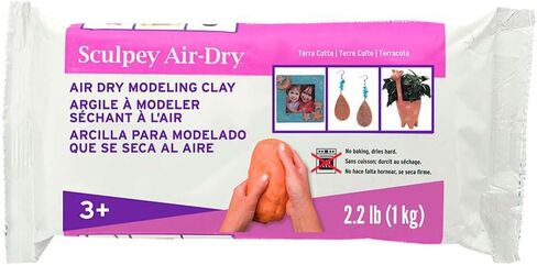 Sculpey Air-Dry Terra Cotta, Non Toxic, Air Dry Clay, 2.2 pound bar great for modeling, sculpting, holiday, handprints, DIY and school projects. Great for all skill levels in Saudi Arabia