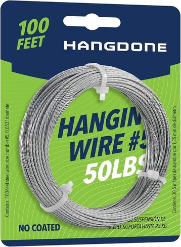 HangDone Picture Hanging Wire #5 100-Feet Supports up to 50lbs in Kuwait