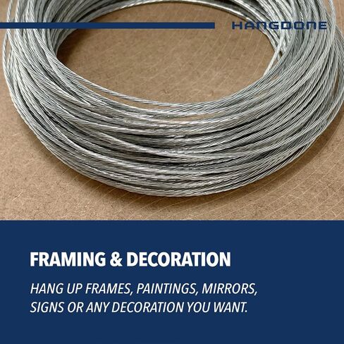 HangDone Picture Hanging Wire #5 100-Feet Supports up to 50lbs in Kuwait