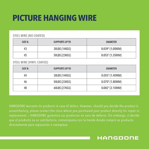 HangDone Picture Hanging Wire #5 100-Feet Supports up to 50lbs in Kuwait