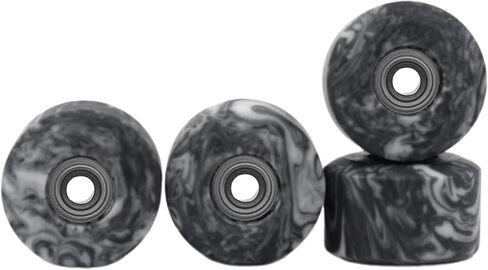 عجلات الإصبع Urethane من Teak Tuning Apex 61D - شكل شارع جديد، قطر 7.7 مم - ABEC-9 محامل ستيلث - صنع في الولايات المتحدة الأمريكية - رمادي وأبيض دوامة Colorway in Saudi Arabia