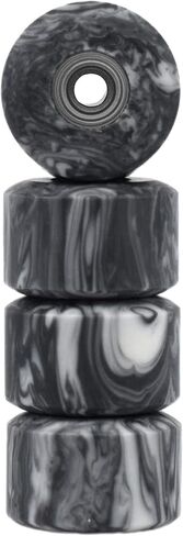 عجلات الإصبع Urethane من Teak Tuning Apex 61D - شكل شارع جديد، قطر 7.7 مم - ABEC-9 محامل ستيلث - صنع في الولايات المتحدة الأمريكية - رمادي وأبيض دوامة Colorway in Saudi Arabia
