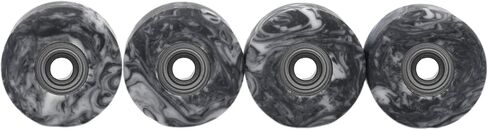 عجلات الإصبع Urethane من Teak Tuning Apex 61D - شكل شارع جديد، قطر 7.7 مم - ABEC-9 محامل ستيلث - صنع في الولايات المتحدة الأمريكية - رمادي وأبيض دوامة Colorway in Saudi Arabia
