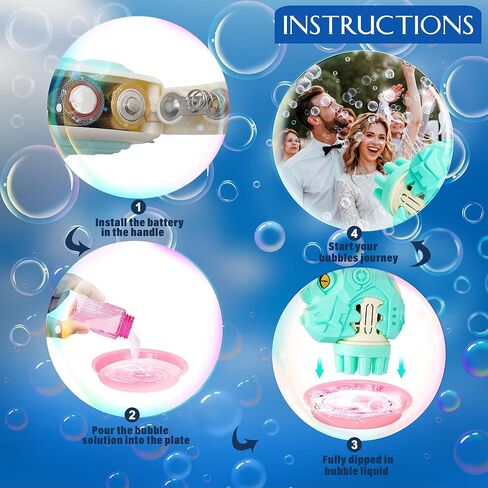 2 مسدس فقاعات مع زجاجتين من محلول إعادة ملء الفقاعات، آلة فقاعات على شكل ديناصورات وطائرات فضائية للأطفال الصغار من سن 1 إلى 3 سنوات، هدايا حفلات قاذف الفقاعات، لعبة صيفية، نشاط خارجي، عيد الفصح، هدية عيد ميلاد in Kuwait