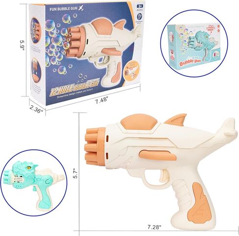 2 مسدس فقاعات مع زجاجتين من محلول إعادة ملء الفقاعات، آلة فقاعات على شكل ديناصورات وطائرات فضائية للأطفال الصغار من سن 1 إلى 3 سنوات، هدايا حفلات قاذف الفقاعات، لعبة صيفية، نشاط خارجي، عيد الفصح، هدية عيد ميلاد in Kuwait