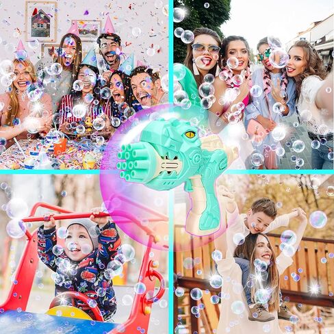 2 مسدس فقاعات مع زجاجتين من محلول إعادة ملء الفقاعات، آلة فقاعات على شكل ديناصورات وطائرات فضائية للأطفال الصغار من سن 1 إلى 3 سنوات، هدايا حفلات قاذف الفقاعات، لعبة صيفية، نشاط خارجي، عيد الفصح، هدية عيد ميلاد in Kuwait