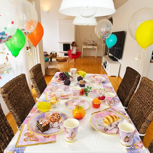 Butterfly Party Decorations ,121Pcs Butterfly Plates and Napkins Tableware Set for 30 Guests Birthday Party and Girl Baby Shower Butterfly Theme Party Decorations with Butterfly Tablecloth Plastic in Kuwait