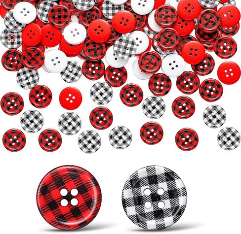 240 قطعة أزرار خشبية لعيد الميلاد الجاموس منقوشة أزرار الخياطة 4 فتحات الخشب الملونة أزرار 0.8 بوصة جولة أزرار عيد الميلاد تخزين أزرار الديكور لصناعات يدوية الخياطة اليدوية in Kuwait