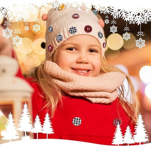 240 قطعة أزرار خشبية لعيد الميلاد الجاموس منقوشة أزرار الخياطة 4 فتحات الخشب الملونة أزرار 0.8 بوصة جولة أزرار عيد الميلاد تخزين أزرار الديكور لصناعات يدوية الخياطة اليدوية in Kuwait