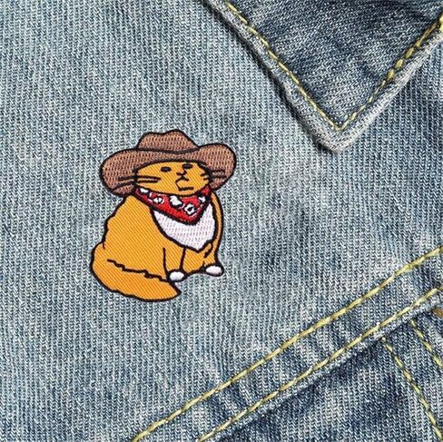 رعاة البقر الغربية القط التصحيح التطريز لطيف الحيوان التطريز التصحيح يزين الحديد على / خياطة على بقع مضحك بقع مطرزة شعار بقع مطرزة لحقائب الظهر والسترات قبعة الملابس DIY الديكور in Kuwait