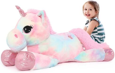 Tezituor 43'' Big Unicorn Plush Toys,Giant Unicorn Stuffed Animals,Unicorn Birthday Decorations for Girls,White Unicorns Gifts for Children in Kuwait